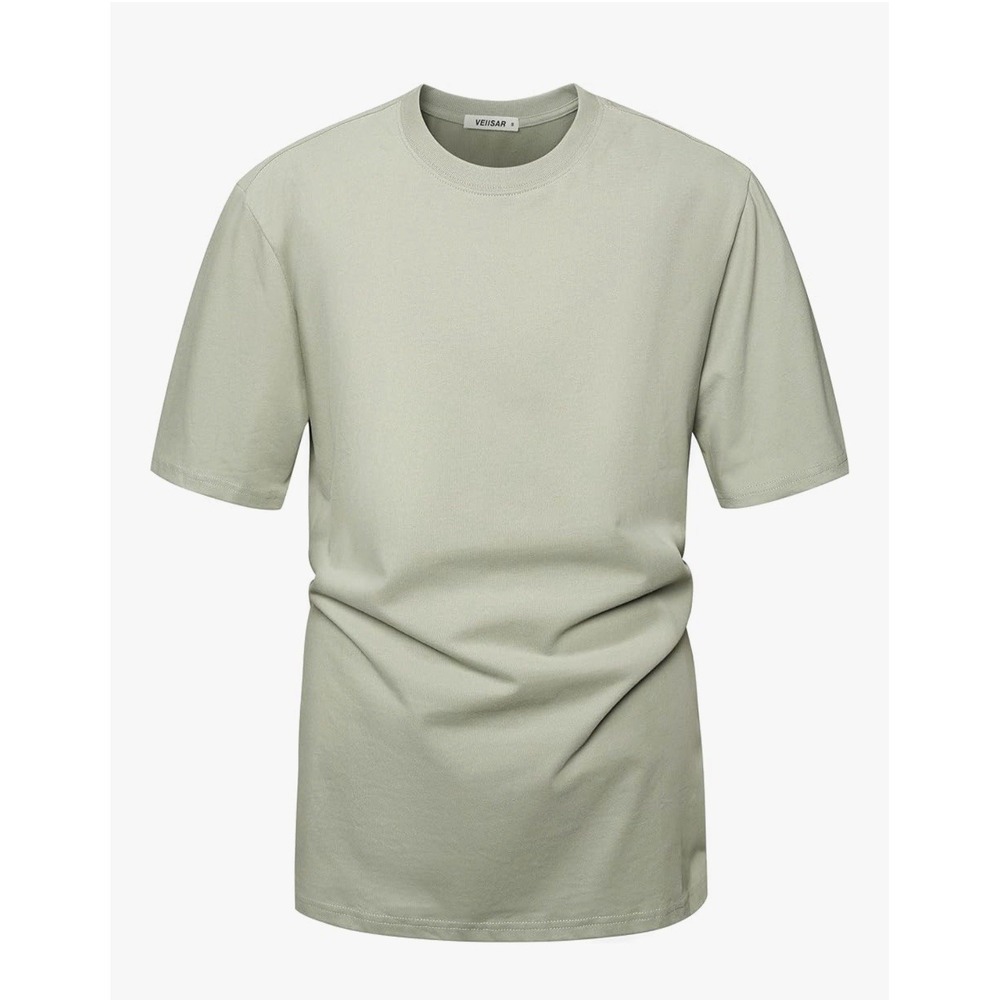 VEIISAR Men's XL Heavy Weight Crew Neck T-Shirt 100% Pre-Shrunk Cotton Green
